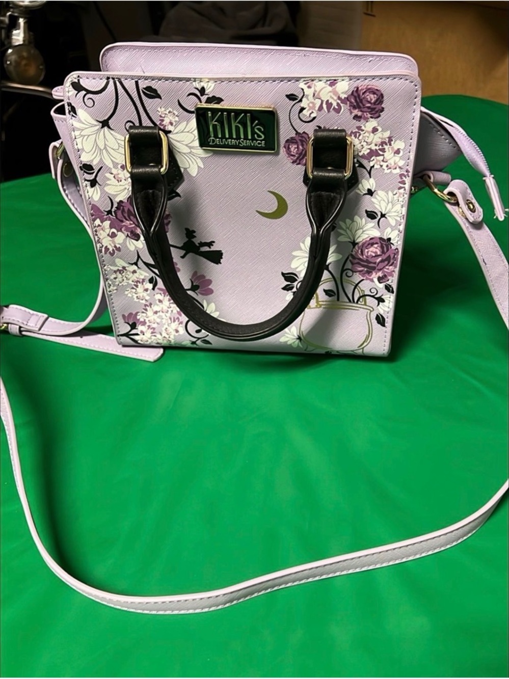 Lavender Kiki’s Delivery Service Floral Satchel Bag